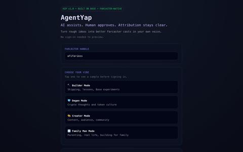AgentYap — screenshot