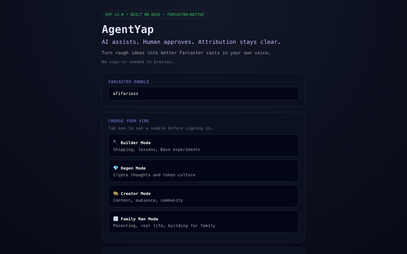 AgentYap — screenshot