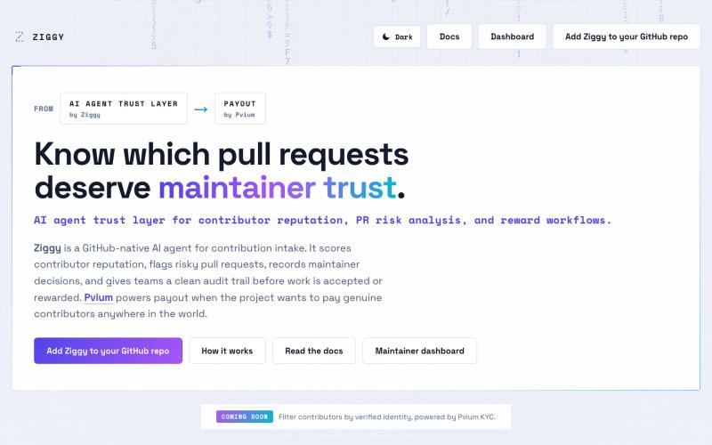 Ziggy GitHub App — screenshot