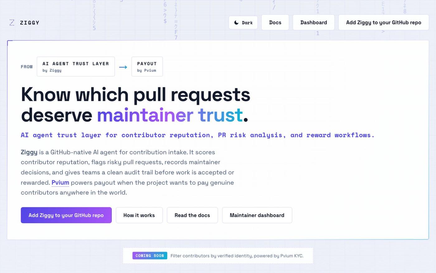Ziggy GitHub App — screenshot