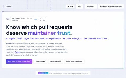 Ziggy GitHub App — screenshot