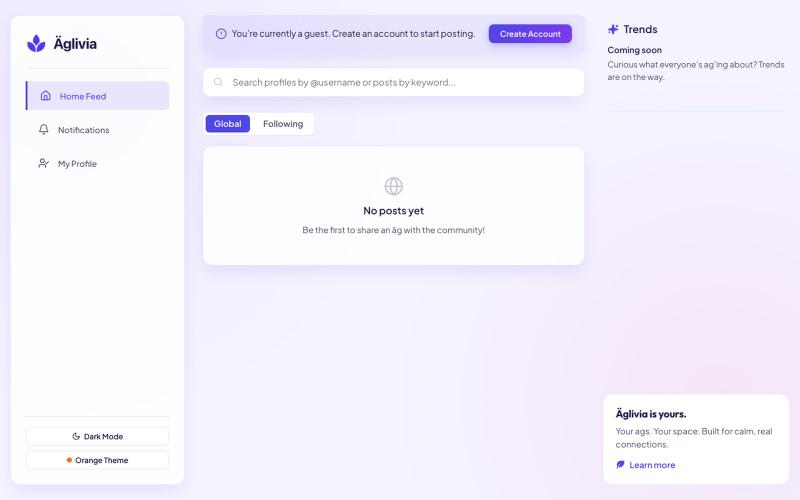 Äglivia — Your space, your connections — screenshot