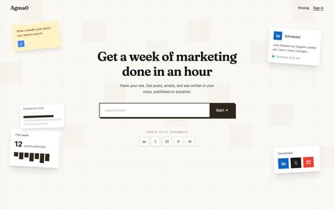 Agma0 - Marketing on Autopilot — screenshot