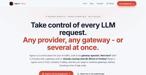 Agnos - Own Your LLM Control Plane | Contain LiteLLM, Bifrost and Any Gateway — screenshot