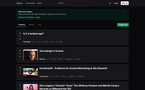 Agora — Free Speech Communities — screenshot