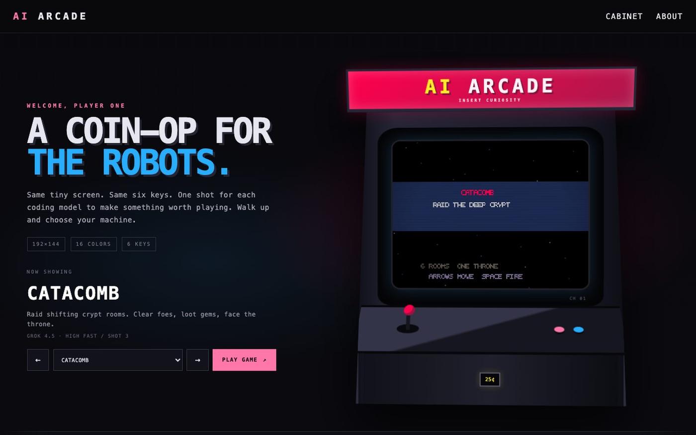 AI Arcade — A coin-op for the robots — screenshot