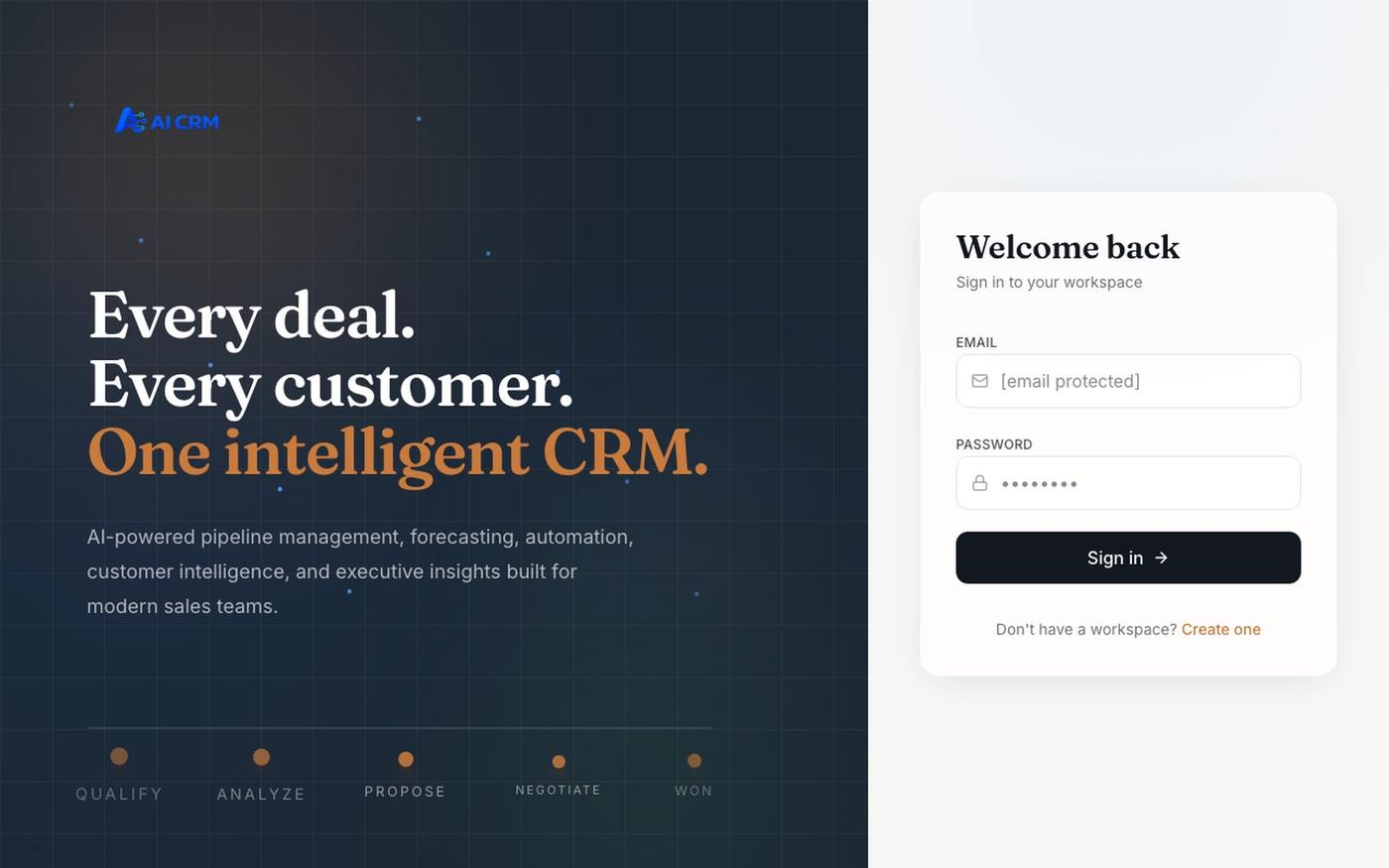 AI CRM — Sales Intelligence Platform — screenshot