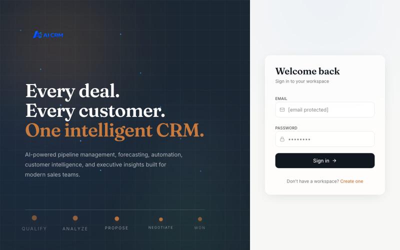 AI CRM — Sales Intelligence Platform — screenshot