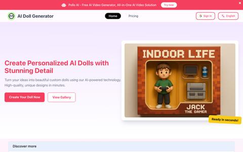 AI Doll Generator | Create Custom Personalized Dolls in Seconds — screenshot