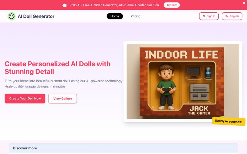 AI Doll Generator | Create Custom Personalized Dolls in Seconds — screenshot