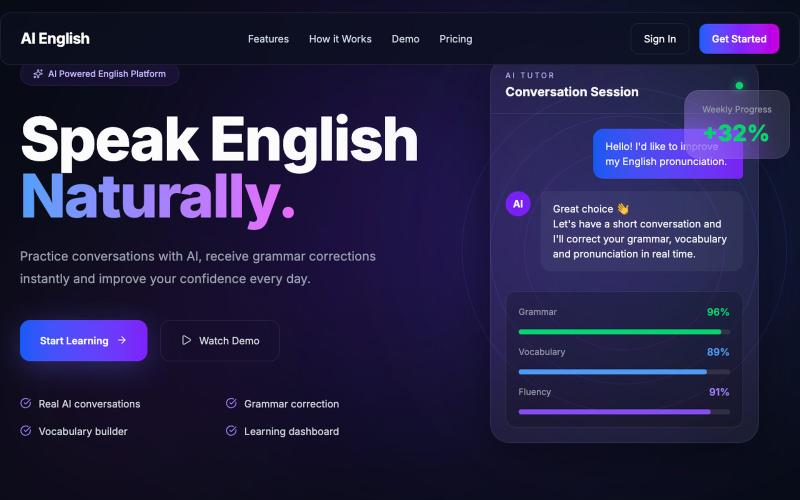 AI English Tutor — screenshot