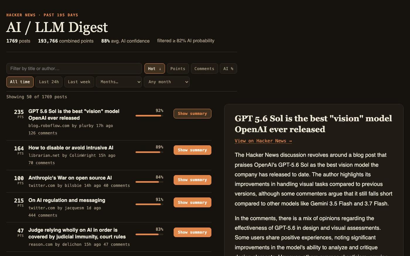 HN AI/LLM Digest — screenshot