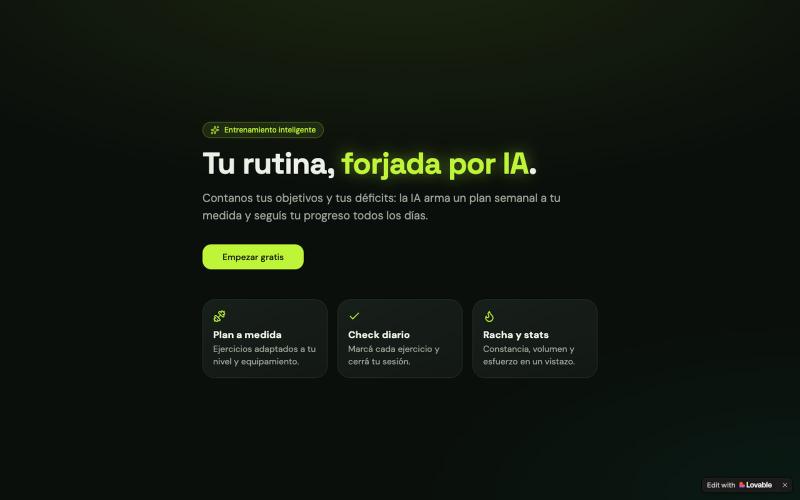 Forja | Tu rutina con IA y progreso diario — screenshot