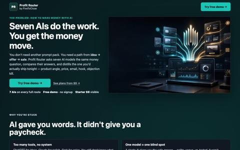 Profit Router | Multi-Model AI for Offers, Emails &amp; Ad Copy — screenshot