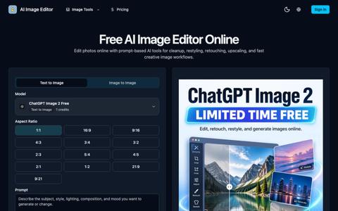Free AI Image Editor – Edit Photo Online with Prompt — screenshot