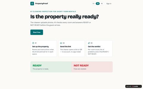 PropertyProof — AI turnover inspection for rentals — screenshot