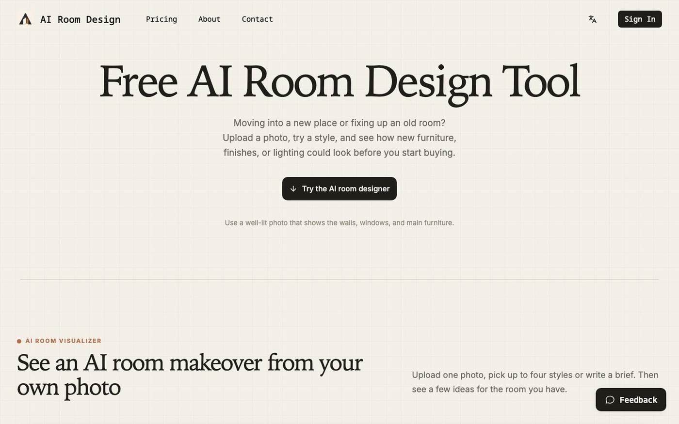 AI Room Design – Free AI Interior Design Generator — screenshot