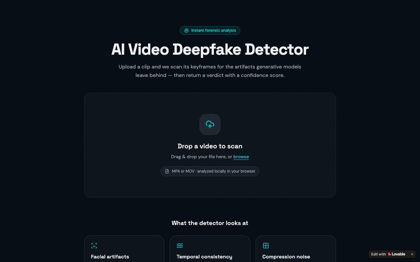 Deepfake Detector — Instant AI Video Authenticity Check — screenshot