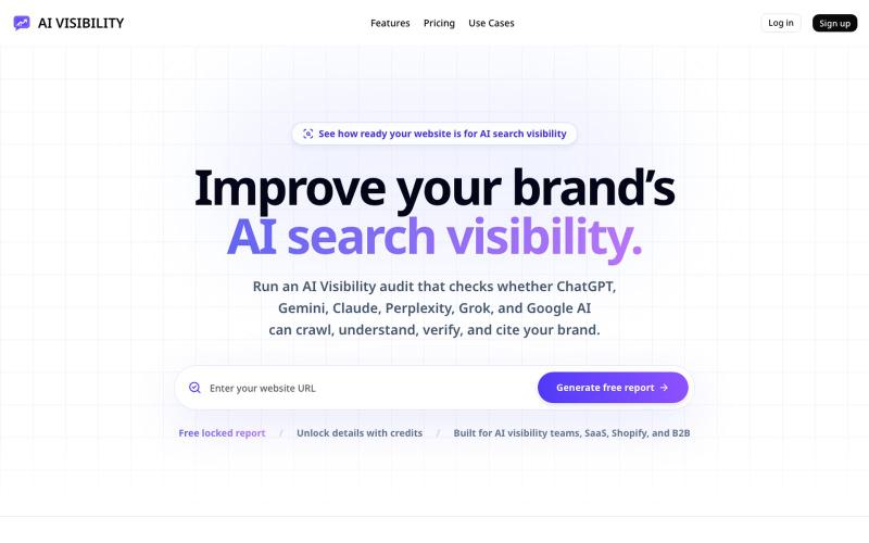 Free AI Visibility Audit Tool& Agent | Improve AI Search Visibility,get your fre — screenshot