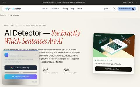 AI Detector — Free AI Checker for ChatGPT, GPT-5 & Claude — screenshot