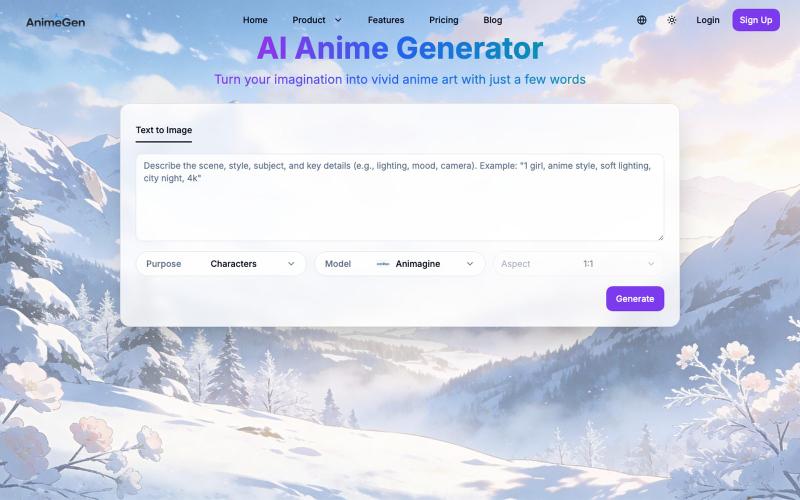 Free AI Anime Generator - AnimeGen — screenshot
