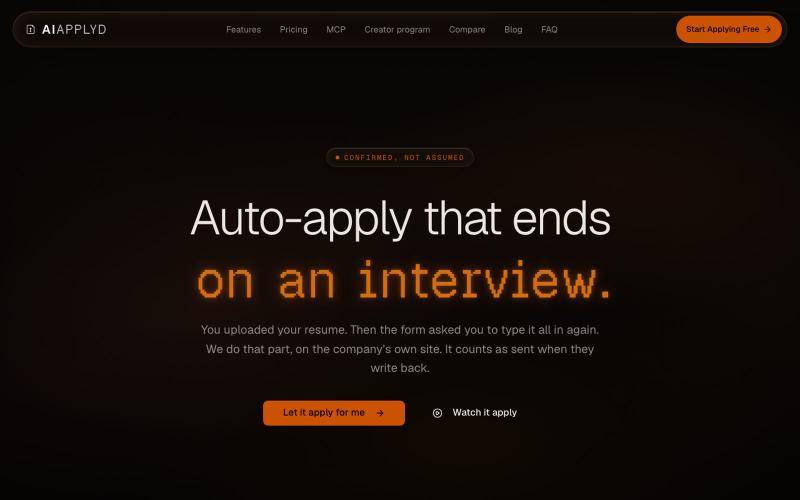 Auto-Apply That Ends on an Interview - AI Applyd — screenshot