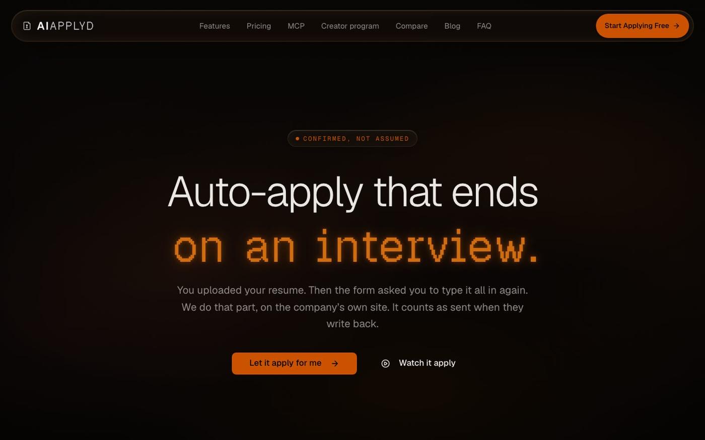 Auto-Apply That Ends on an Interview - AI Applyd — screenshot