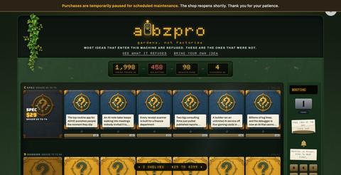 AIBZPRO · The Idea Vending Machine — screenshot