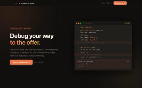 AI OA & Coding Interview Prep: Debug Real Code with an AI Coach — screenshot
