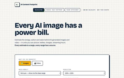 AI Content Footprint — every estimate is a range — screenshot