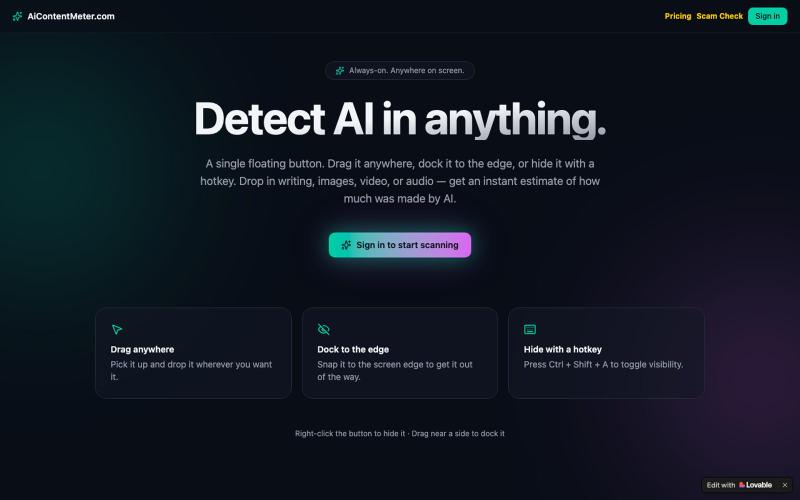 AiContentMeter.com — AI Content Detector — screenshot