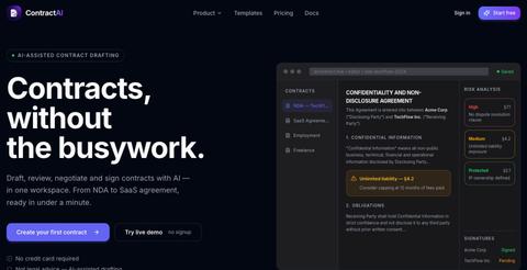 ContractAI — AI-Powered Contract Builder — screenshot