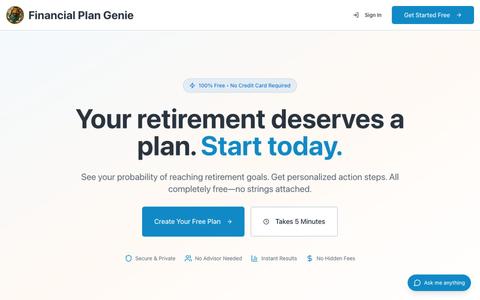 Financial Plan Genie - Free Retirement Planning Tool — screenshot