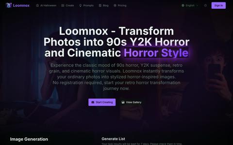 Loomnox - Cinematic Horror AI Photo Editor — screenshot