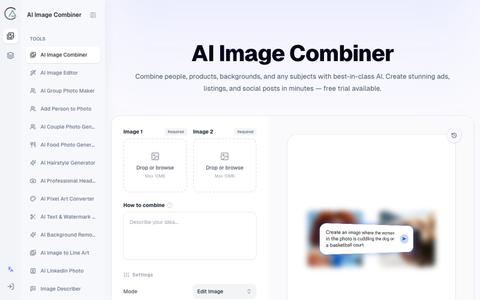 AI Image Combiner - Merge Two Photos into One Online Free — screenshot