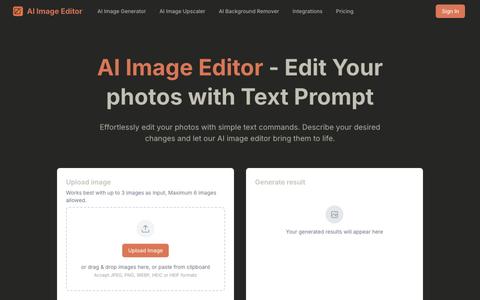 AI Image Editor - Edit photo with text prompt — screenshot