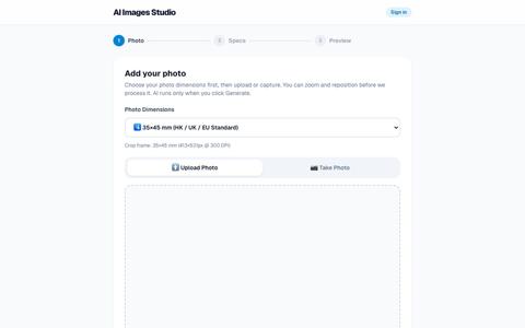 AI Images Studio — Professional Passport & Visa Photos in Seconds — screenshot