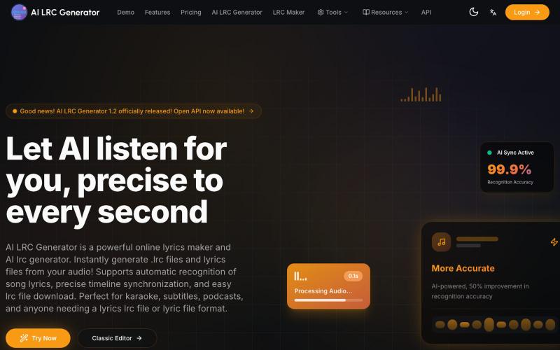 AI LRC Generator – The Ultimate LRC File & Lyrics File Generator — screenshot