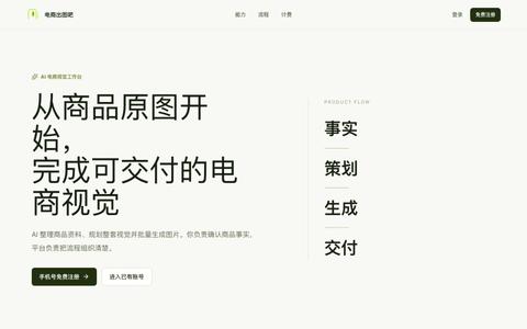 电商出图吧 - AI电商图片生成平台|商品主图·详情图·套图一键生成 — screenshot