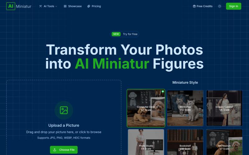 Transform Photos into AI Miniatur Figures | AI Miniatur — screenshot
