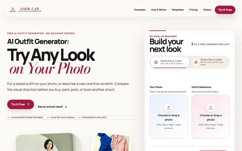 AI Outfit Generator – Try On Any Outfit Online — screenshot