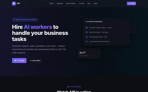 Agentic Infrastructure Platform — AI Worker Platform — screenshot