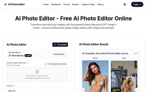 AI Photo Editor - Free AI Photo Editor Online, Edit Images No Sign-Up — screenshot