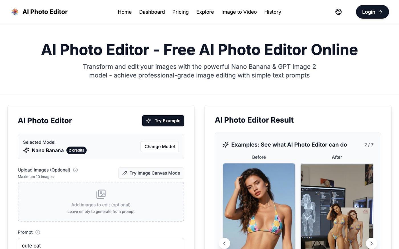 AI Photo Editor - Free AI Photo Editor Online, Edit Images No Sign-Up — screenshot