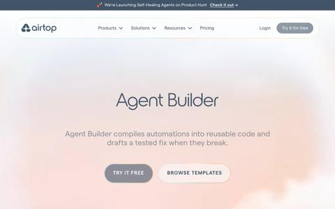 Agent Builder — Build AI Agents in Chat | Airtop — screenshot