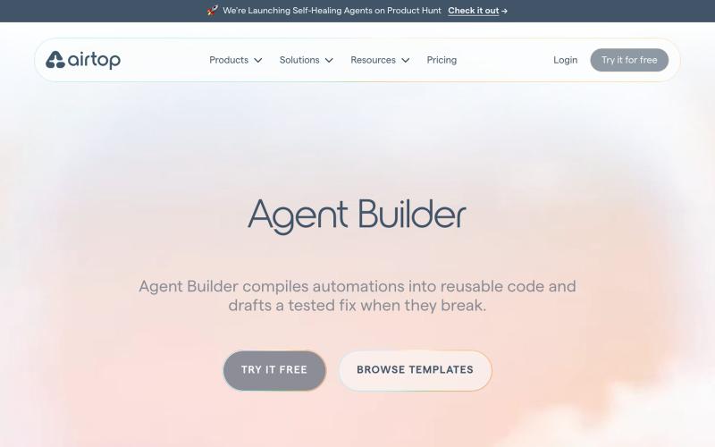 Agent Builder — Build AI Agents in Chat | Airtop — screenshot