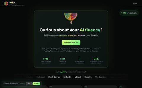 AI Fluency Assessment — Free Report & AI Certification | AISA — screenshot