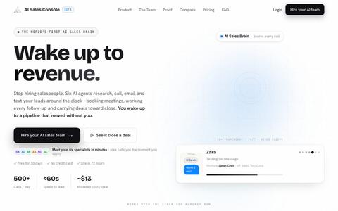 AI Sales Agent - 6 AI Agents That Close Deals 24/7 — screenshot