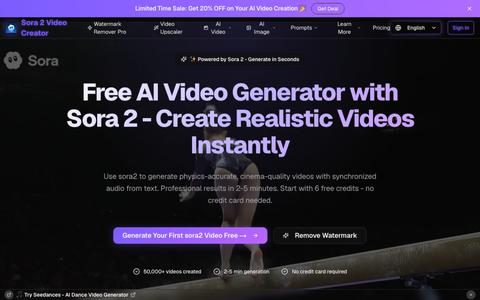 Free AI sora2 Video Generator - Sora 2 | No Sign Up Required — screenshot