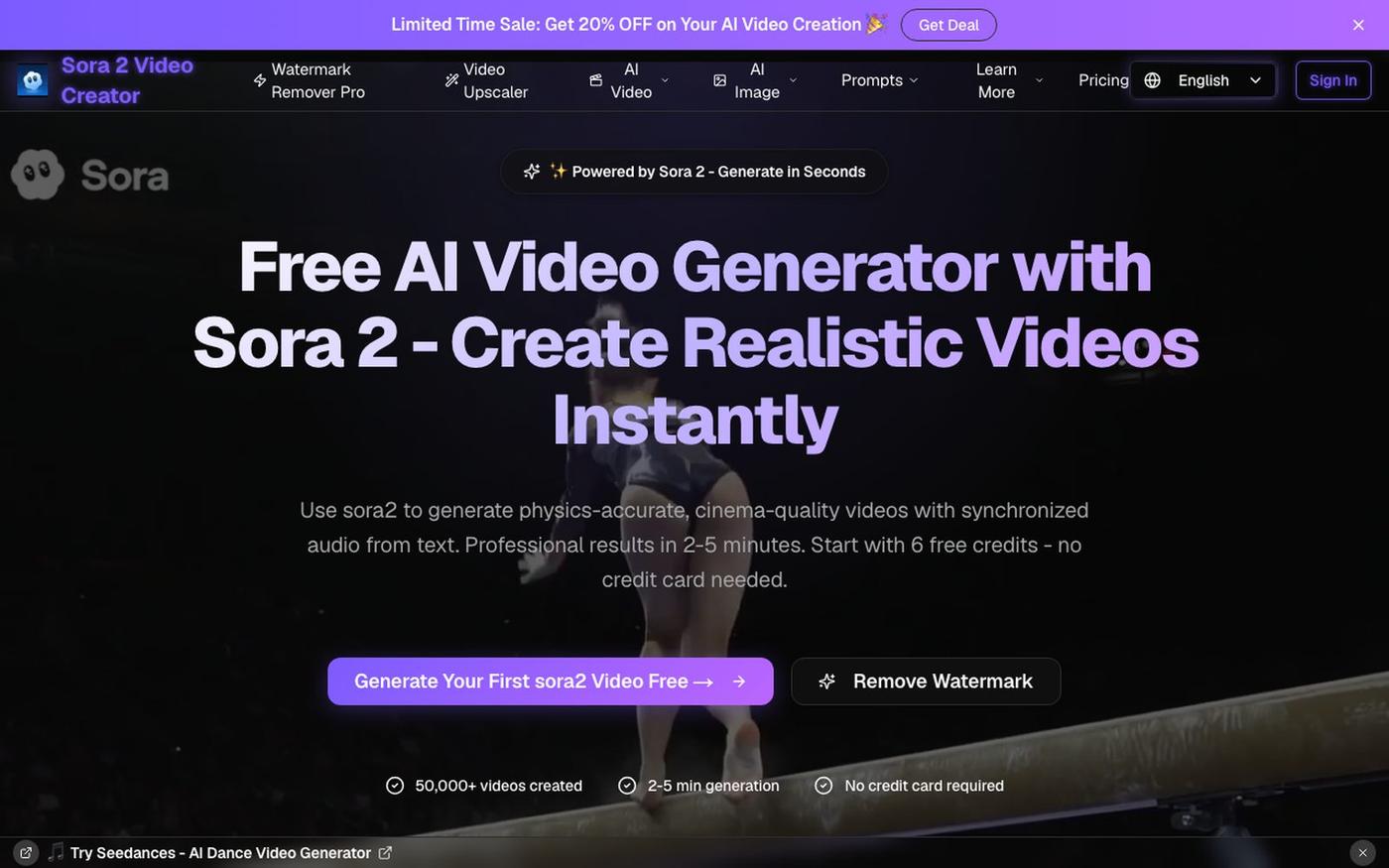 Free AI sora2 Video Generator - Sora 2 | No Sign Up Required — screenshot
